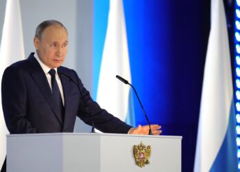 Владимир Путин во время оглашения послания Федеральному Собранию. Фото: kremlin.ru