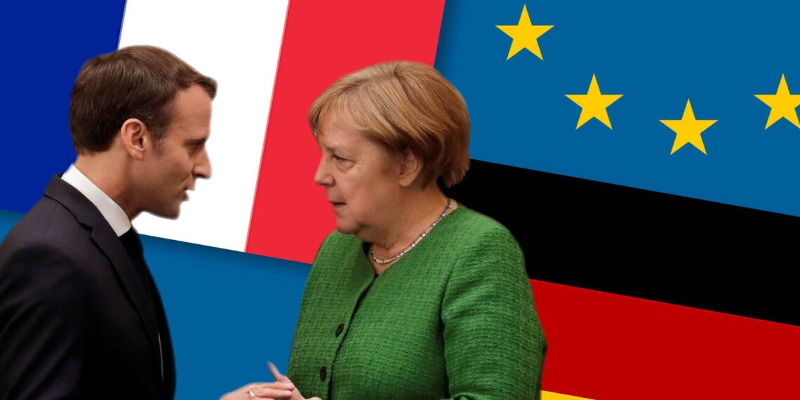 Эммануэль Макрон и Ангела Меркель. Иллюстрация: ft.com