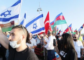 Проазербайджанские активисты в Израиле. Фото: stmegi.com