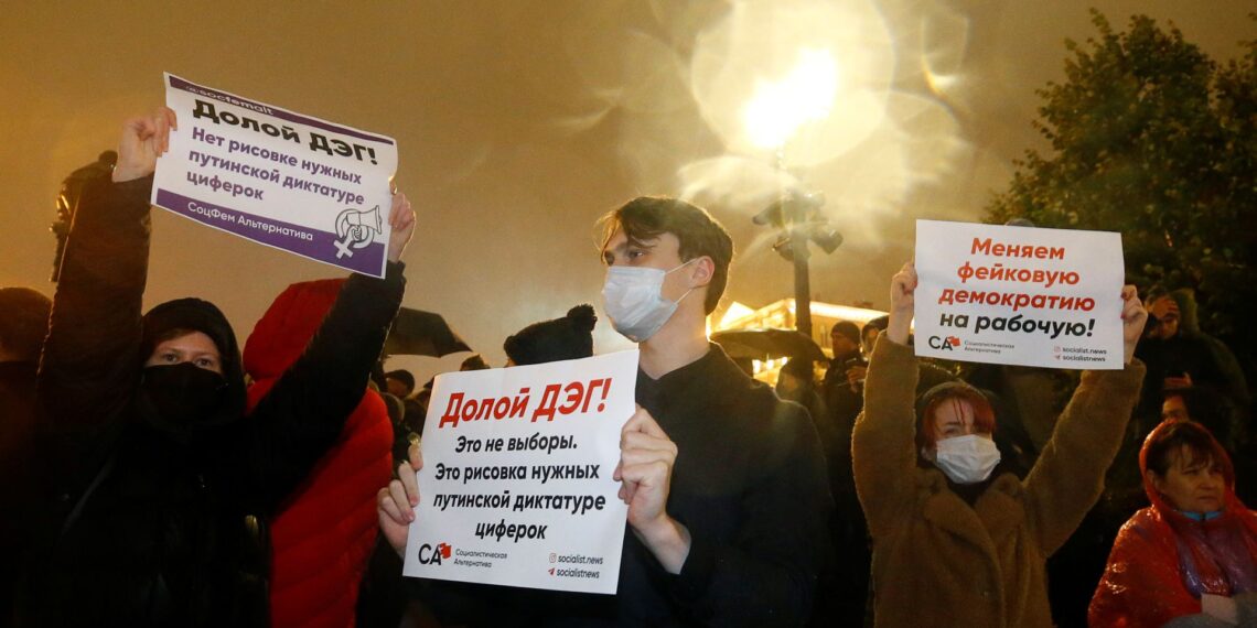 Митинг КПРФ против предварительных результатов парламентских выборов в Москве. 20 сентября 2021 года. Фото: Reuters