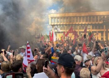 Акция протеста в Вильнюсе. 10 августа 2021 года. Фото: lv.sputniknews.ru