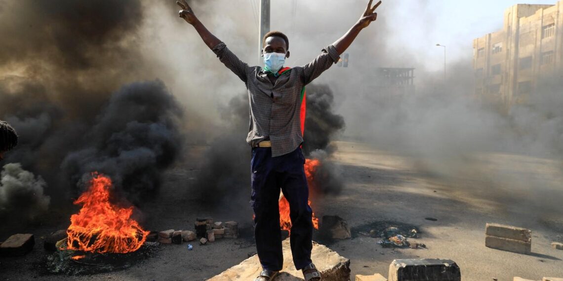 Протесты в Судане. 25 октября 2021 года. Фото: AFP