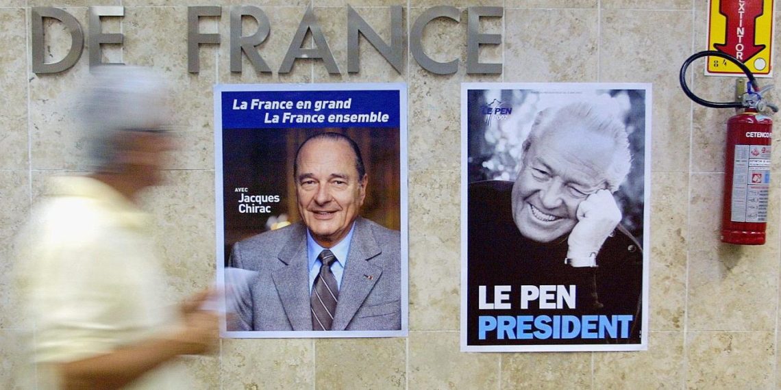 Жак Ширак и Жан-Мари Ле Пен. Фото: AFP