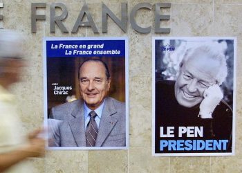 Жак Ширак и Жан-Мари Ле Пен. Фото: AFP