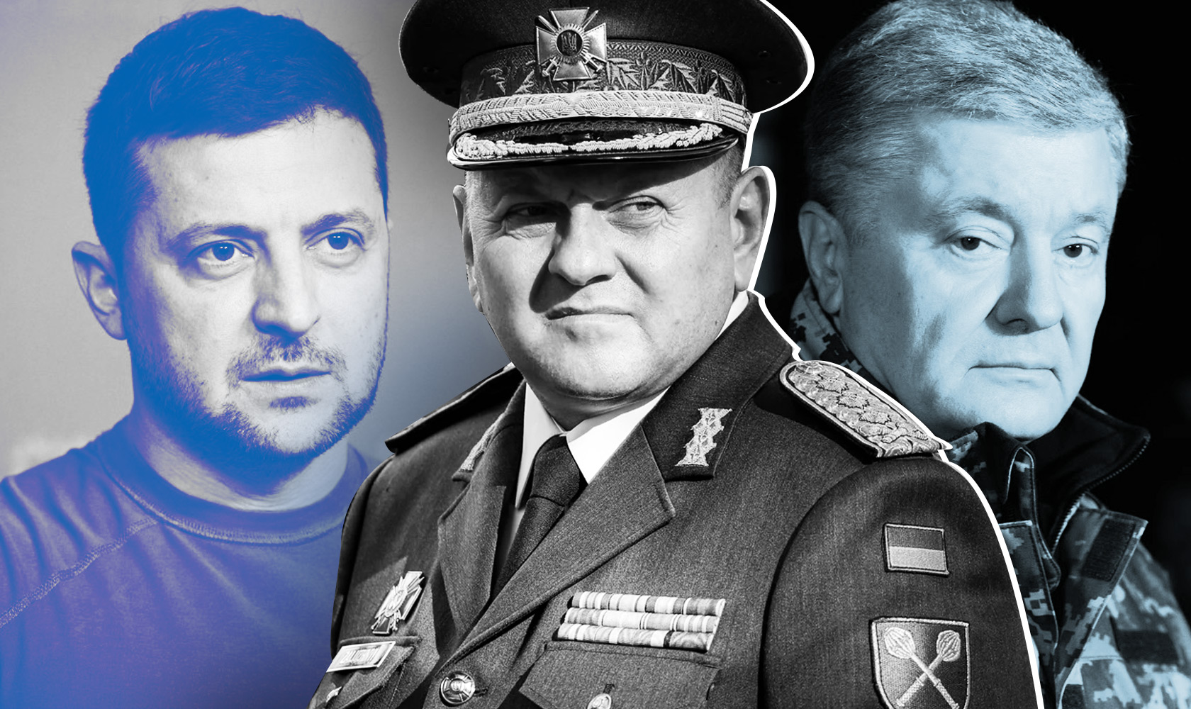 Президент Украины Владимир Зеленский, глава ВСУ Валерий Залужный и экс-президент Петр Порошенко. Иллюстрация: pravda.com.ua