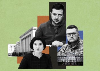 Владимир Зеленский, Иван Баканов и Ирина Венедиктова. Иллюстрация: liga.net