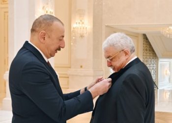 Главарь бакинской клептократии Ильхам Алиев и Михаил Гусман