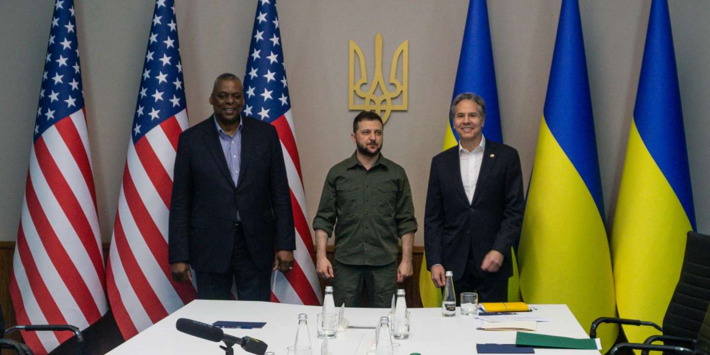 Ллойд Остин, Владимир Зеленский и Энтони Блинкен. Фото: AFP / US Department of Defense