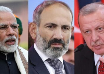Нарендра Моди, Никол Пашинян и Реджеп Эрдоган. Фото: tfipost.com