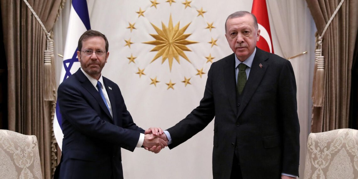 Реджеп Эрдоган и президент Израиля Ицхак Герцог. Фото: AFP