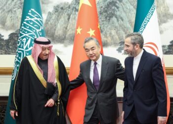 Валид Эльхерейджи, Ван И и Али Багери Кани. Фото: Синьхуа