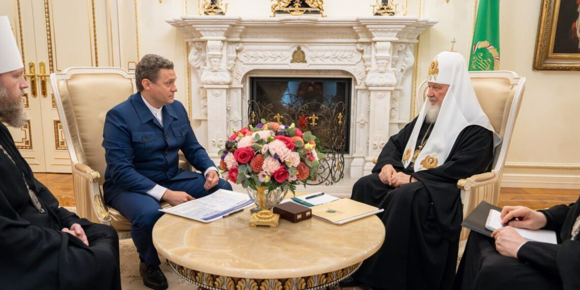 Врио губернатора Вологодской области Георгий Филимонов и Патриарх Кирилл. Фото: foto.patriarchia.ru