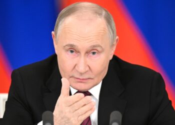 Заявление Владимира Путина для СМИ. Фото: Сергей Бобылёв, РИА «Новости»