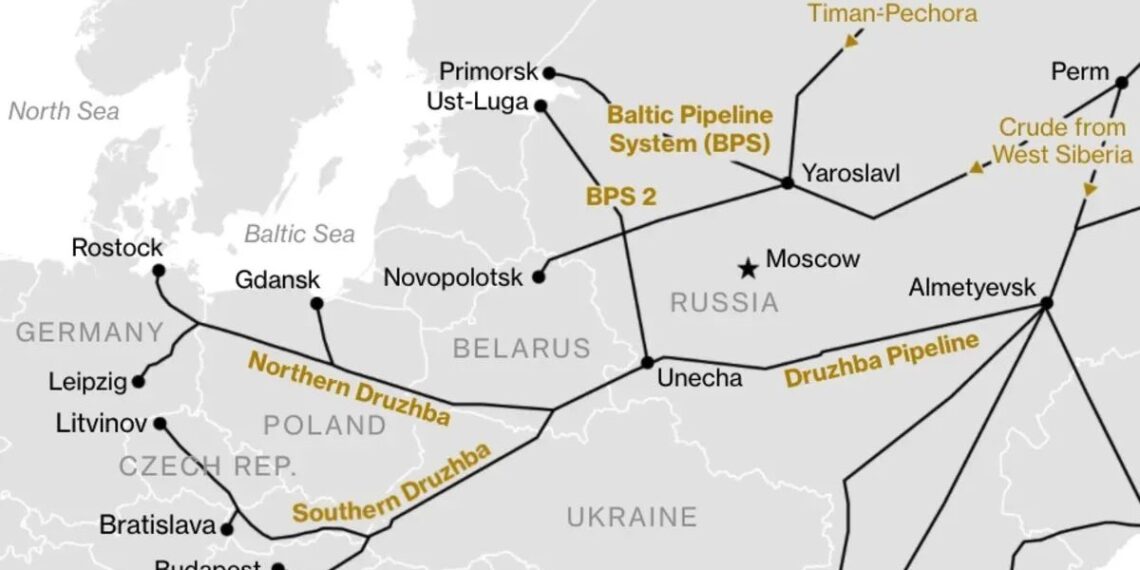 Карта нефтепроводов в Восточной и Центральной Европе: polskieradio.pl