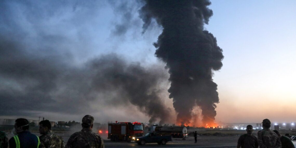 Эрбиль, 2024 год. Горящие нефтяные прииски.