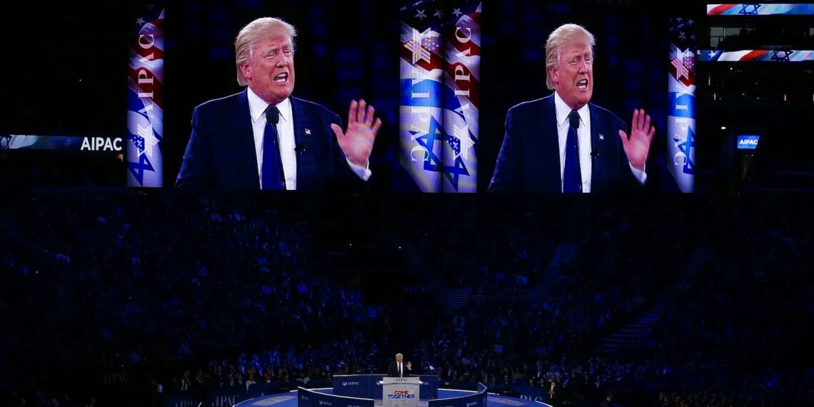 Дональд Трамп выступает на ежегодной конференции Американо-израильского комитета по связям с общественностью (AIPAC) 21 марта 2016 года в Вашингтоне. Фото: Getty