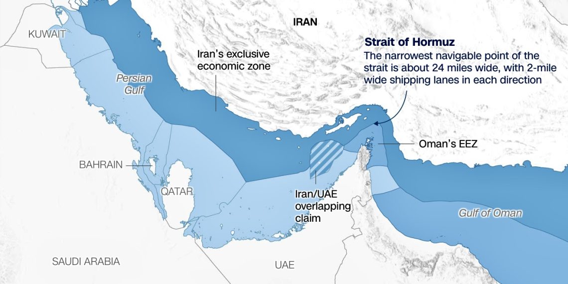 Источники: Морской институт Фландрии (2026): MarineRegions.org, Vortexa, Управление энергетической информации США.
Инфографика: Рене Ригдон и Аннет Чой, CNN