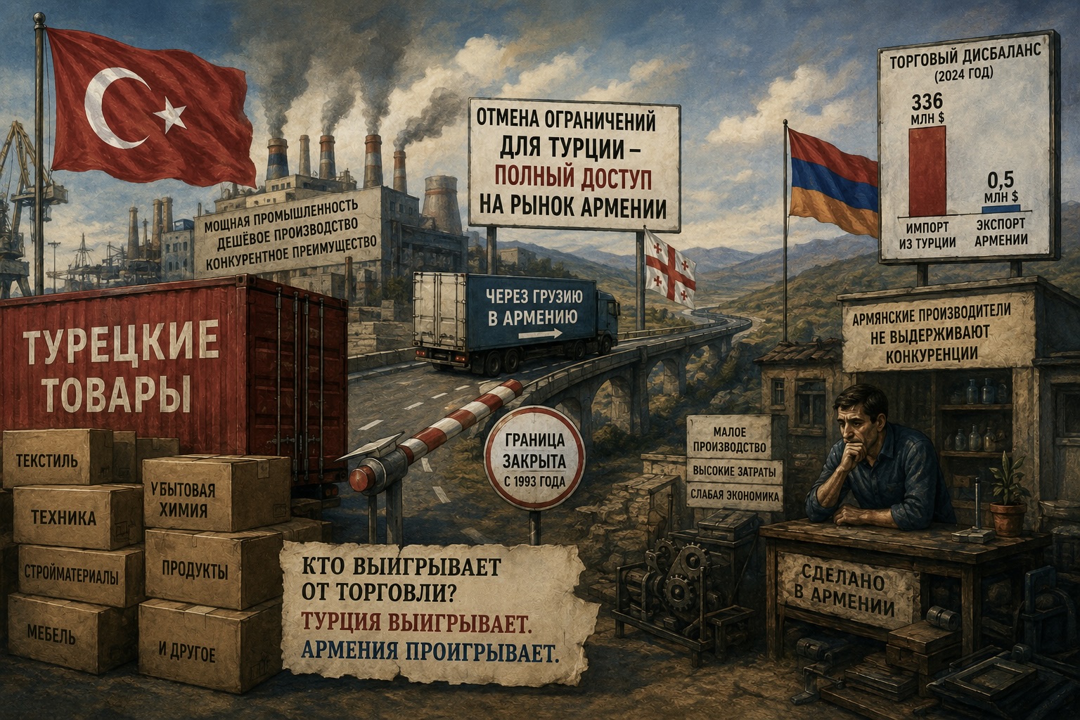 Дешёвый импорт из Анкары: турецкие товары душат экономику Армении