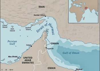 Карта Ормузского пролива: britannica.com